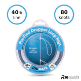 40 lb Pre-Tied Dropper Loop Rigs. Fishing Line Spool. Loops 18 Inches Apart with 5.5 Inch Loop Size. Perfect for Saltwater & Freshwater Fishing. Perfect for Snapper & Other Bottom Feeding Fish.