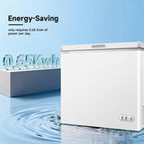 7 Cubic Feet Compact Chest Freezer, 1 Removable Baskets & 7-Level Adjustable Temp - Free-Standing Top-Door Deep Freezer for Home, Kitchen, Office, Basement