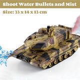 Yoyoom RC Tank That Shoots, 2.4GHz Military Vehicles Model with 360°Rotating Turret, Auto Demo, Sound & Smoke & Light, Remote Control Army Tank for Teen Adult