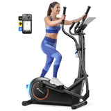 MERACH Elliptical Exercise Machine, Elliptical Machine for Home Self-Powered with <18DB Whisper-Quiet Magnetic Elliptical Training Machines, 16.5 Stride, Automatic Resistance, 330lbs Capacity