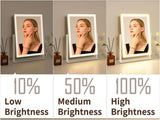 Lighted Vanity Mirror with Lights, Makeup Mirror with Light, 16.7"x 13.2",Three Color Lighting Modes and Dimmable Lighting, Smart Touch Control, 360°Rotation, for Vanity Desk Tabletop,Dressing Room