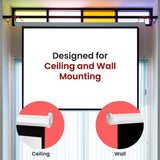 Manual Pull-Down Projector Screen - Universal 72-inch Roll-Down Retractable Manual Projection Screen w/ Auto-Locking Pyle