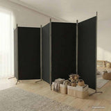 Black 5-Panel Room Divider 170.5x70.9 Inches Fabric Screen
