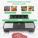 Etunia Cordless Vacuum Sealer, Rechargeable Vacuum Seal Machine for Dry/Moist Food Storage to Extend Fresh, 1 Air Hose for Food Containers, 2 Jar Sealers/Lids for Mason Jars (Black)