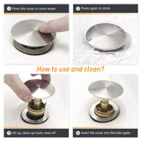 KUZOR Brushed Nickel Pop Up Bathroom Sink Drain with Overflow, 1 Pack