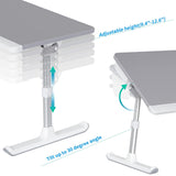 Laptop Bed Tray Desk, Adjustable PVC Leather Desktop Lap Desk, Portable Laptop Table Stand (Large, Gray & X-Large, Black) SAIJI