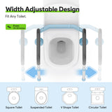 Delog Toilet Safety Rails 300 lb - Adjustable Toilet Safety Frame & Rails, Toilet Safety Rail for Elderly Adults, Toilet Handles for Seniors, Toilet Bars for Elderly & Handicap (Blue)