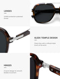 SOJOS Big Trendy Polarized Aviator Sunglasses for Women Men, 80s 90s Retro Square Aviators Sun Glasses SJ2672, Dark Tortoise/Grey