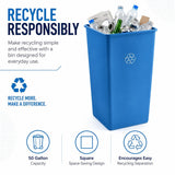 Getzi 5 Pack Blue 50 Gallon Square Commercial Recycling Bin