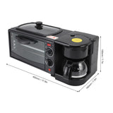 3-in-1 Breakfast Station with Coffee Maker, 4-Slice Toaster Oven, Non-Stick Griddle, 110V
