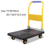 Platform Truck Cart Folding Platform Truck Plastic Panel and Metal Handle Moving Push Cart for Warehouse