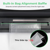 Etunia Cordless Vacuum Sealer, Rechargeable Vacuum Seal Machine for Dry/Moist Food Storage to Extend Fresh, 1 Air Hose for Food Containers, 2 Jar Sealers/Lids for Mason Jars (Black)
