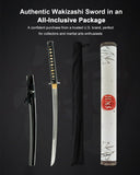 1045 Steel Four Winds Wakizashi for Display, Hand Forged Full Tang Sword