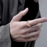 Oseew Round Cut Moissanite Rings Wedding for men Hip Hop Iced Out Luxury Men's Moissanite Ring sterling silver/ 10k 14k 18k gold Cross Design (rose gold)