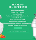 NEWTRY Garbage Disposal Home Garbage Shredder Kitchen Sink Disposal Food Waste Disposers Chopper Appliance Automatic Food Crusher 1/2 HP (Silver)