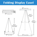 Aluminum Flip Chart Display Easel Stand with Adjustable Floor for Boardroom, Whiteboard, Paper Pads, Signage, 63 1/2'' High, Silver Falling in Art
