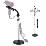 Bamodi Hair Dryer Holder Black - Hands-Free Hair Drying Metal Stand with 360° Rotation, Adjustable Height - Countertop or Wall Mount - Stylish and Convenient Storage Solution for Bathroom