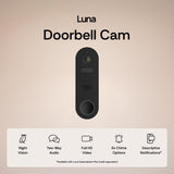 Luna Video Doorbell Camera Wireless, 2.4GHz Wi-Fi Doorbell with Chime