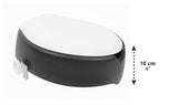 KMINA 4 Inch Soft Raised Toilet Seat with Lid, 300 lb Capacity, Fits Round & Compact Elongated Bowls up to 15" Wide, Tool-Free Clamp-On Riser, Black