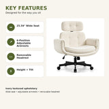 OYEFIT Criss Cross Office Chair with Adjustable Arms, Headrest and Wheels