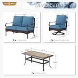 Sophia & William Metal Patio Furniture Set, 4-Piece Outdoor Conversation