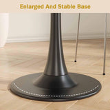Slish Round Dining Table for 2-6, Black Metal Top & Legs, Versatile Small Table for Dining Rooms, Kitchens & Cafés - & Modern Design for Any Space