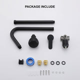 Outdoor Shower System, Matte Black Single Handle Outdoor Shower Faucet with High Pressure Shower Head and Valve for yard(Garden Hose Adapters Included)
