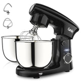 Camic Stand Mixer, 4.2QT+5.3QT Two bowls Electric Food Mixer, 10 Speeds with Digital setting 3-IN-1 Kitchen Mixer for Baking Cakes Cookie Bread Salad (Black)