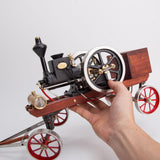 MechPuConToy Hit and Miss Engine Kit That Runs, HM-01 KIT Engine Model + Metal 4-SWheel Steering Flatbed Transport Cart + Accessory Triad + (CDI Igniter + Spark Plug) Kit
