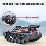 GoolRC RC Tank Car, 1/12 Scale 2.4GHz Remote Control Tank, 360?Rotating Off-Road RC Crawler Military Vehicle with Rechargeable Battery Gifts for Adults Teens (Red)