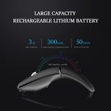 Bluetooth Wireless Arc Travel Mouse, Bluetooth 5.0/4.0 & 2.4G Tri-Mode, Rotating Foldable Ergonomic Mice, Type-C Rechargeable Multi-Device for Microsoft Laptop, PC, MacBook, Chromebook, Lenovo - Black