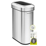 90 Liter Open Top Stainless Steel Slim Commercial Trash Can, Tall Kitchen Garbage Bin