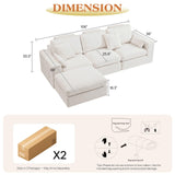 Vellorise 106" Cloud Modular Sectional Sofa with Detachable Seat Cushion