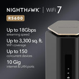 Nighthawk Tri-Band WiFi 7 Router (RS600) - Security Features, BE18000 Wireless Speed (up to 18Gbps