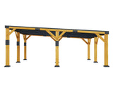 Jocisland 20x20x9.2 FT Heavy Duty Cedar Wood Carport for 2 Cars