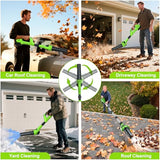 Hooseen Roof Gutter Cleaning from The Ground, 40V Leaf Blowers Cordless with 2 Battery, Adjustable Pole (98inch)3 Speed Modes 500CFM/180MPH