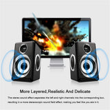 Boomboxes 1 Pair USB+AUX Wired Computer Speakers Bass Reinforcement 4 Diaphragm for Laptop Desktop 8W High Power Loudspeaker (Color : White-Fruit peach5)
