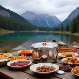 Ipretti Portable 18/8 Stainless Steel Camping Cookware Set 11 Pcs - Nesting Design, Large Capacity Pots and pan with Kettle, Compact for Picnic & Family Outdoor Cooking (4-8 People) with Carry Bag