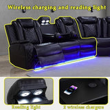 A Ainehome Living Room Furniture Power Recliner Sofa, Breathing Leather Power Reclining Sofa Set