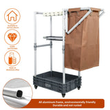 Janitorial cart Housekeeping cart Cleaning Cart on Wheels Housekeeping Caddy with Shelves Broom mop Holder QTJH