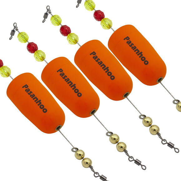 Popping Corks for Saltwater Fishing Floats Speckled Trout Redfish Rattle Bobbers Rigs 4 pcs (Popper, Orange) Pasanhoo