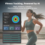 Bryzova Smart Ring | No Subscription, Heart Rate & Blood Oxygen Monitoring, Sleep & Women’s Health Tracking, AI Health Advisor, IP68 Waterproof Fitness Ring for Android & iOS (Silver, 8#)