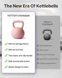 YOTTOY Soft Kettlebell,Kettlebell Anti-Slip Grip Weight for Home Workouts, Kettlebells Set Strength and Safety Guaranteed (15LB-Pink)