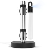 Stainless Steel Paper Towel Holder with Spray Pump – One-Handed Tear, Smart Traction System, 5 oz Sprayer Bottle, Heavy Duty Suction Cups, Weighted Base, Kitchen Towel Dispenser for Countertop Use
