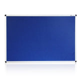 VIZ-PRO Notice Board Felt Blue, 48 X 36 Inches, Silver Aluminium Frame