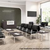 Waiting Room Guest Chair with Arms in Light Gray Vinyl, Reception Area Seating for Office and Lobby Bush Furniture