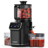 TUUMIIST 3-in-1 Cold Press Juicer Machine, Smart Touch Masticating Juicers for Whole Fruit & Vegetable, 6.5" Wide Chute Slow Juicer for Nut Milk & Sorbet, High Yield, 100oz Large Capacity, Easy Clean