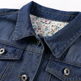 Hixiaohe Spring Summer Jean Jacket for Women Trendy Half Sleeve Button Down Short Denim Jacket Retro Cropped Trucker Coat