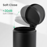 Cesun 1.2 Gallons Small Black Trash Can, Bathroom Garbage Can with Lid and Foot Pedal