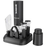 Cork & Vine Rechargeable 7-Piece Electric Wine Opener Set – Automatic Corkscrew with Charging Base, Wine Aerator Pourer, Foil Cutter & Vacuum Wine Stoppers – Wine Accessories Gift Set
